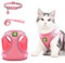 NeuWee Katzengeschirr mit Leine Ausbruchsicher, Katzengeschirr Leine Set mit Katzenhalsband, Katzenleine mit Geschirr für Katzen,Verstellbar Reflektierend Cat Harness für Mittlere Kitten Hund(S, Rosa)