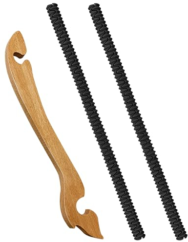 JuntianzeOven Rack puller, 2 silicone oven rack guards (black), Wood Oven Rack Push and Pull Tool, Handmade oven Rack Assist Stick, Suitable for kitchen ovens, Toaster ovens, Ttc