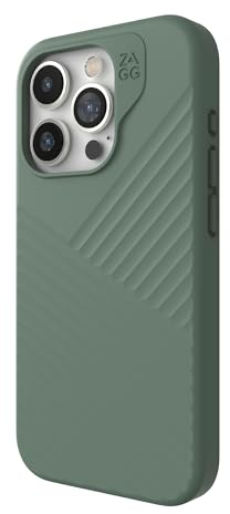 ZAGG Denali Snap iPhone 15 Pro Case - Drop Protection (16ft/5m), Dual Layer Textured Cell Phone Case, No-Slip Design, MagSafe Phone Case, Moss Green