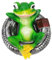 Frosch Deko Garten, Kunstharz Niedliche Teich-Frosch-Statue Leuchtende Frosch-Figuren gartendeko für Gartenteich, Pool und Partydekoration (Frosch liegt auf Reifen)