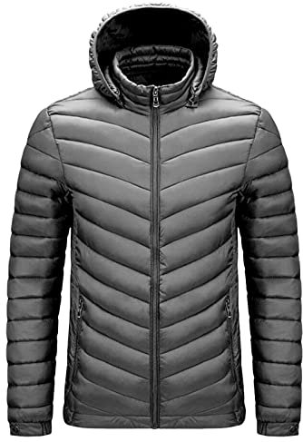 MGSFGlk Winterjacke Herren Leichte Übergangsjacke Herbstjacke Winter Jacke Sport Daunenjacke Einfarbig Steppjacke Herrenjacke Mit Taschen Hybrid Jacke Große Größen Thermojacke Anorak