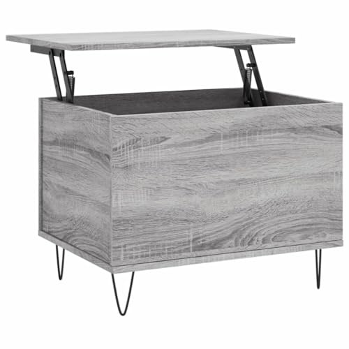 vidaXL Couchtisch, Sofatisch für Wohnzimmer, Wohnzimmertisch mit viel Stauraum, Beistelltisch Kaffeetisch Wohnzimmermöbel, Grau Sonoma Holzwerkstoff