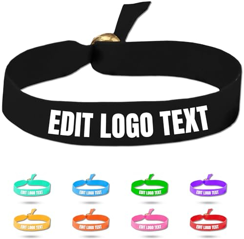 Zkgiftsdz Ab Stück Armband Stoff Personalisiert für Event und Partys, Personalisiertes Armband Stoff mit Text und Logo Admission Identification Armbänder