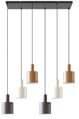 Lindby Pendelleuchte Ovelia (Modern) in Braun aus Metall (6 flammig, E27) - Deckenlampe Esstischlampe Hängelampe Hängeleuchte Küchenleuchte