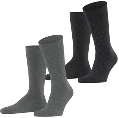ESPRIT Herren Socken Fine Dot Multipack M So Baumwolle gemustert 2 Paar, Grau Grey Mix 0150, 39-42