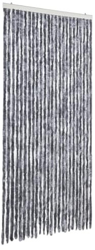 vidaXL Rideau Anti-mouches, Store Anti-insectes avec Crochet, Rideau de Porte Longueur et Largeur Réglables, Argenté 100x230 cm Chenille