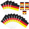 YADODO Deutschland Flagge Klein mit Stab Deutschland Aufkleber für Fußball Fussball EM 2024 Deko 15 Stück Mini Deutschland Fahne Klein mit Stab 5 Stück Deutschland Sticker Fanartikel für Garten Bar