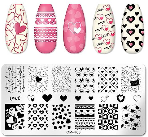 Nail Art Stamp Template Nail Art Stamping Plates Valentines Tree Love Heart Kiss Bows Flower For Butterfly Vine Nail Art Stamp Template