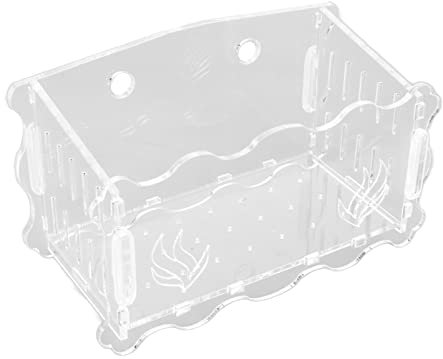 Qukaim Support de pot de fleurs avec ventouse - En acrylique transparent - Perméable - Avec ventouse - Pour aquarium - Diamètre : 10 cm - Pot de fleurs sûr - Idéal pour les aquariums
