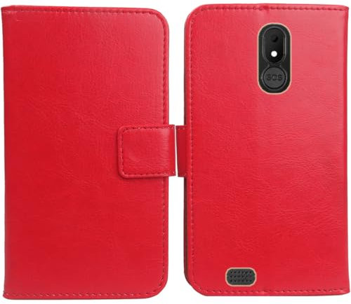 Anybird Rosso Custodia in pelle Flip Case Protettiva Cover Skin per BRONDI AMICO VERO 4G 5.7 Caso Leather Cover Flip Guscio Copertina Portafoglio Magnetico Anti Urto e Anti Graffi
