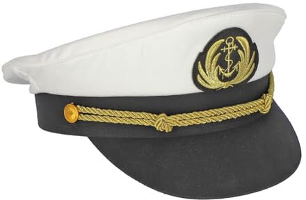 modAS Kapitänsmütze Matrosenmütze - Mütze Kapitän Matrosen Marine Hut Skipper Partyhut Damen Herren