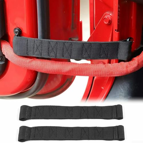 Sichern Sie Ihre Türen mit schwarzem Türbegrenzungsgurt für Jeep Wrangler CJ YJ TJ JK, 2 Stück