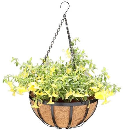 Ranley Cestino per piante da soffitto, fioriera da giardino, per interni e casa, con fodera, per terrazza, decorazione esterna