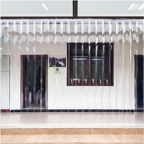 HAVVMK PVC Refrigeration Strip Curtain Door Strip Plastic Vinyl Strip Door Curtain, Waterproof Plastic Clean Soft Glass Curtain for catering and cold rooms