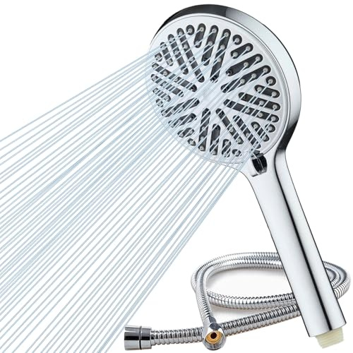 HOAENTSA Shower Head and 2M Hose Set,5 Modes High Pressure Water | Hand Shower Head Set for Low Water Pressure Easy Installation