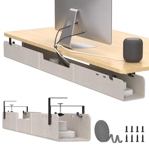 ERGO COLLECT Kabelkanal Schreibtisch,Kabel-Management-Tablett für den Schreibtisch,120 cm, Kabelmanagement Schreibtisch,Kabeltrayfür Büro und Zuhause