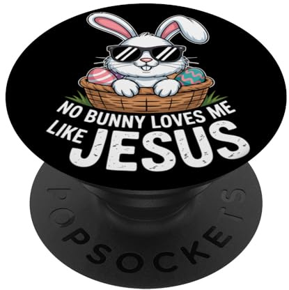 No Bunny Loves Me Like Jesus Niedlicher Osterhase Glaube PopSockets Klebender PopGrip