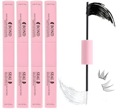 Bond and Seal Lot de 4 tubes de colle à cils étanches et à séchage rapide pour extensions de cils DIY, débutants et professionnels