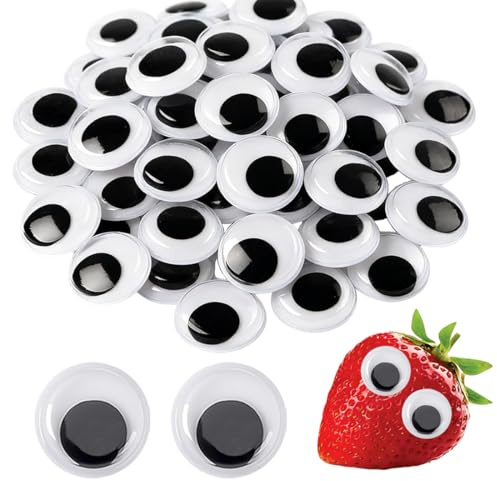 Quesuc Occhi Adesivi Finti Di PlasticaGrandi Autoadesivio Bianco E Nero Rotondo Occhietti (50pcs 20MM)