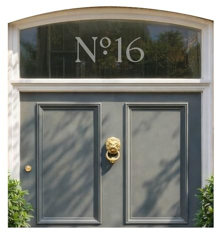 Elegant Frosted House Number Stickers for Glass Doors & Windows - Modern Self Adhesive Vinyl - Custom Outdoor Address Sign