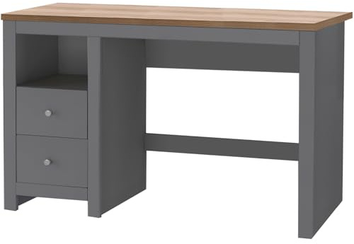 Emerald Schreibtisch mit 2 Schubladen aus Spanplatte Graue Eicheoptik (BxTxH) 120x50x76 cm
