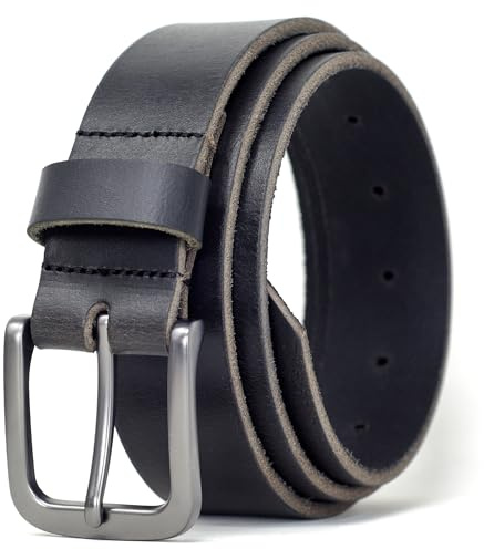 Ashford Ridge Men's 35mm Full Grain Leather Belt – Classic Casual & Formal Belt with Matte Buckle – Made in England