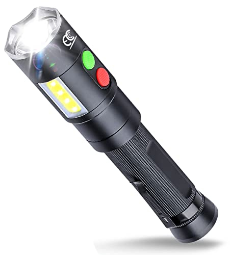 MCCC Safety Self Defense LED Flashlight with 120dB Personal Audible Alarm for Emergency, Ultra Bright 600 Lumens Torch Light with 1x18650 Rechargeable Battery Included