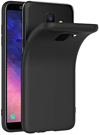 AICEK Samsung Galaxy A6 2018 Hülle, Schwarz Silikon Schutzhülle für Samsung A6 2018 Case TPU Bumper Galaxy A6 2018 Handyhülle (5,6 Zoll)