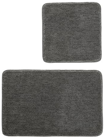 Kleine Wolke Badteppich-Set Relax in Anthrazit mit 50x50cm und 55x85cm