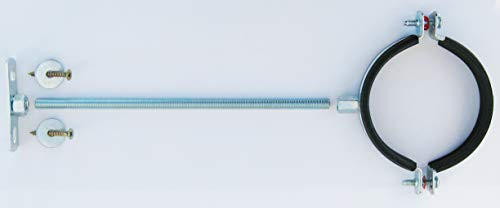100mm (4 inch) Pipe or Boiler Flue Bracket Kit with Choice of Pre-Cut Threaded Rod (25cm Threaded Rod)