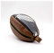 ALL SPORT VINTAGE Kulturbeutel, Rugbyball, Braun, Vintage und Farnmuster, Rindsleder, handgenäht