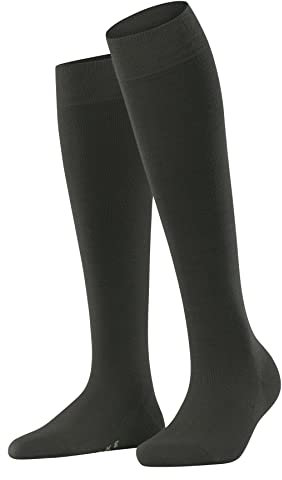FALKE Damen Kniestrümpfe Softmerino W Kh Wolle Baumwolle lang einfarbig 1 Paar, Grün Military 7826, 35-36