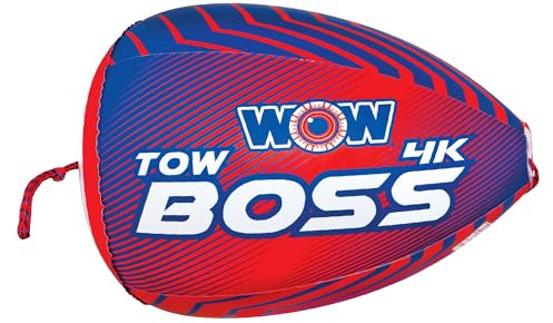 Wow Sports 4K Tow Boss Rope with Inflatable Bobber - for Boating, Skiing & Wakeboarding - 1-4 Riders
