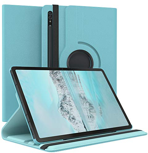 EAZY CASE - Pochette pour Tablette Samsung Galaxy Tab S7 Housse de Protection 11 Pouces Smart Cover Tablet Case Rotation à Placer à Rabat pivotant à 360° avec Fonction de Support Similicuir Bleu