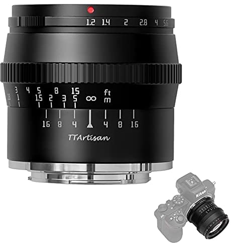 TTArtisan Objectif APS-C F/1.2 50 mm Mise au point manuelle Compatible avec appareils photo Nikon Monture Z Z50 (compatible avec Nikon Z)