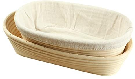 LaoZan Gärkörbchen Gärkorb Gärkörbe Korb Brotkorb Brotkasten Rattan Brotform aus Natürlichem Peddigrohr Proof Korb (Wie das Bild,28 * 14 * 8cm)