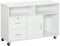 HOMCOM Mueble Auxiliar de Oficina Mueble Archivador con Ruedas Estantes y Cajones Armario Multiusos con Gran Almacenaje 100x35x65 cm Blanco