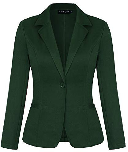 MINTLIMIT Womens Casual Notched Lapel Office Pockets Work Blazer Jacket Suit Green XL