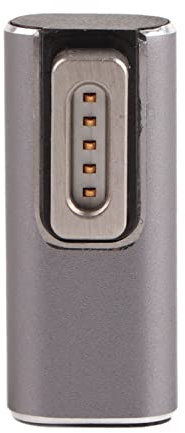 Bewinner Adapter Vom Typ C auf Magnetische L-Spitze, USB C PD 100 W Schnellladeanschluss für OS X Laptops, L-Kopf, Magnetische Saugschnittstelle(Grau)