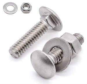 M8-1.25 x 25mm (8 Sets) Stainless Steel Carriage Bolt DIN603 with Hex Nut and Flat Washer, 304 Stainless Steel 18-8, by Glvaner