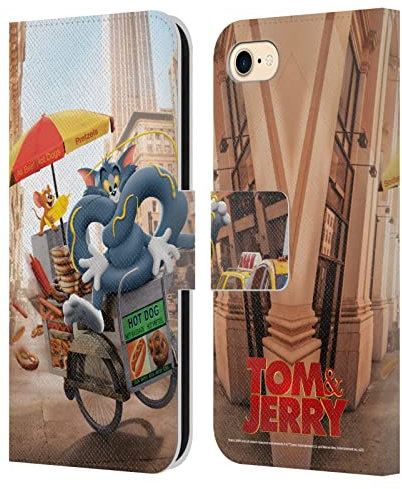 Head Case Designs Offizielle Tom and Jerry Movie (2021) Neue Wendung in Der Realen Graphics Leder-Wallet-Hülle Kompatibel mit Apple iPhone 7/8 / SE 2020 & 2022