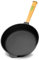 4BIG.fun Cast Iron Pan 24 cm Diameter, 62 mm Height, Wooden Handle, Induction Compatible, No Non-stick Coating