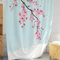 Rideau de douche tissu décoratif Sakura | Rideau pour baignoire en superbe motif de cerisier du Japon imperméable|Rideau de douche 180x200 anti moisissure lavable fournis avec crochets de suspension