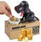 Lotvic Hund Spardose Elektronisch, Hungriger Hund Spardose, Welpen-Sparschwein, Spardose Kinder, Geburtstagsgeschenk für Kinder, Schwarz