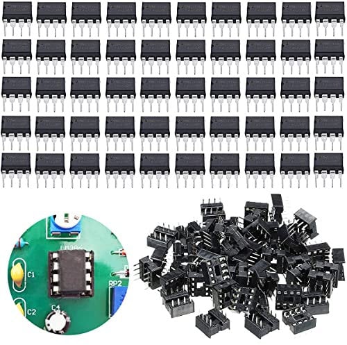 Youmile 50 pcs LM358 LM358P Precision Dual Operational Amplifier 3V-32V LM358N DIP-8 IC large chip + 50 pcs DIP-8 IC Socket,for electronics experiment DIY