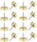 8 Pcs Mirror Screws, 16mm Brushed Stainless Steel Decorative Cap Metal Nail for Bath Plates Mirror Tables Wardrobes Furniture, Brushed Golden