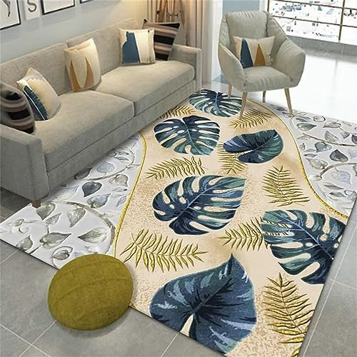 RUGMRZ Auslegware Teppichboden Wohnzimmer, Laubenzimmer, Schlafzimmer abwaschbarer Teppich Mehrfarbig badteppich terrasse deko Auslegware Teppichboden Teppich geometrisch80x120CM