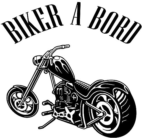 Autocollant Sticker Voiture Biker a Bord Moto, Stickers Auto Motard, Vinyle haute performance pour Voiture (1 - noir profond)