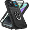 Pilaru 3 in 1 for iPhone 13/14 Case | With Front Frame | [Separate] 2 Screen Protector & Kickstand Ring & Camera Cover Military Grade Drop Shockproof Protection for iPhone 13/14,Black