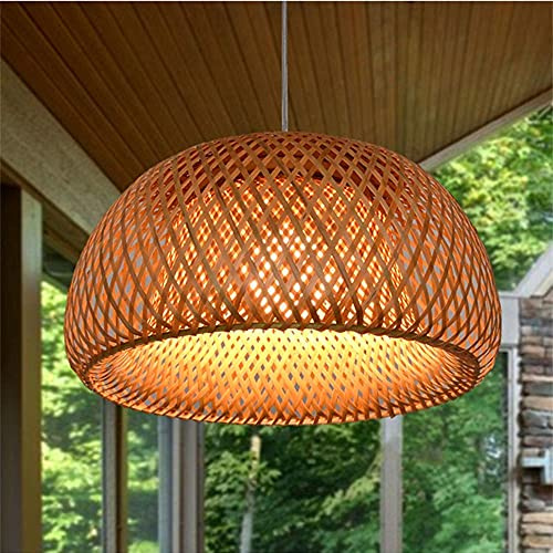SHUANGZ Lámpara De Araña De Bambú Tejida A Mano Lámpara De Mimbre Costera con Diseño De Doble Pantalla. Lámpara De Techo Iluminación De Pasillo Campestre Lámpara Colgante para La Sala De Manualidades